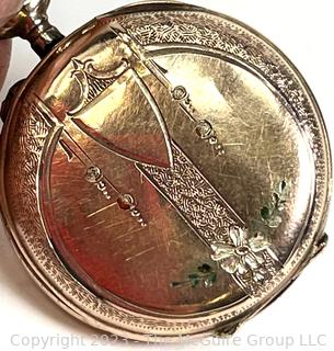 Ladies Pocket Watch with Gold filled Fancy Dial and Case