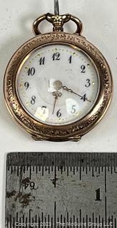 Ladies Pocket Watch with Gold filled Fancy Dial and Case