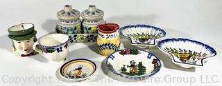 Group of Hand Painted Porcelain Including  Henriot Faience Quimper and PV Parry & Vieille Limoges, France.