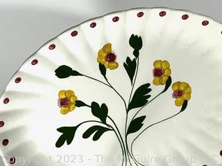 Five (5) Hand Painted Porcelain Plates and Platters in Dogwood Pattern