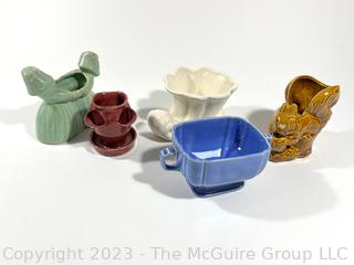 Five (5) Mid Century Pottery Planters Including McCoy.