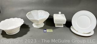 Collection of Westmoreland Hobnail Milk Glass.