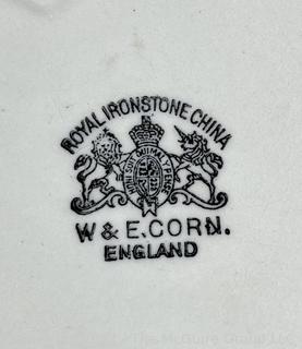 Three (3) White Royal Ironstone China By Alfred Meakin and W & E Corn, England Serving Pieces.