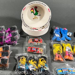 Large Collection of Promotional Toys and Bowls