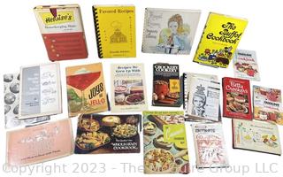 Collection of Vintage Cook Books and Promotional Booklet including Heloise Hints for House Keeping.