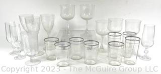 Collection of Clear Crystal Barware