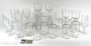 Collection of Clear Crystal Barware