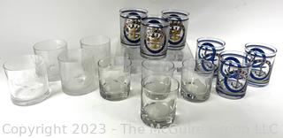 Clear Crystal Etched Squirrel Rocks Glassware and Cruise Ship Glassware. 