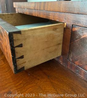 Federal Period Mahogany Dresser with Mirror.  Some veneer damage.  35" x 42" x 69".