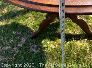 Antique Mahogany Regency Style Round Tilt-Top Pedestal Dining Table.  28" high x 36" in diameter.