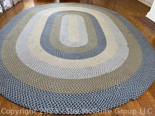 L.L.Bean All Weather Braided Wool Oval Rug in Heather Blue.  8' x 11'