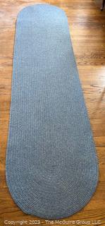 Braided Wool Oval Runner Rug.  26" x 108"