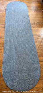 Braided Wool Oval Runner Rug.  26" x 108"