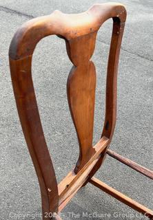 Antique Queen Anne Side Chair with William and Mary Base Circa 1750. Peg Construction.  Missing Seat.