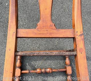 Antique Queen Anne Side Chair with William and Mary Base Circa 1750. Peg Construction.  Missing Seat.