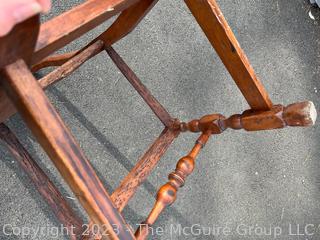 Antique Queen Anne Side Chair with William and Mary Base Circa 1750. Peg Construction.  Missing Seat.