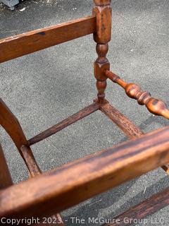 Antique Queen Anne Side Chair with William and Mary Base Circa 1750. Peg Construction.  Missing Seat.