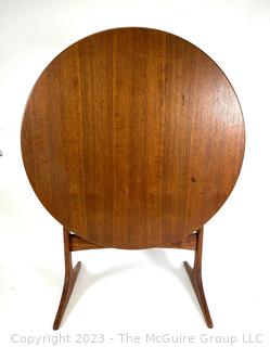 Mid Century Modern Tilting Coffee Table by Sven Engstrom & Gunnar Myrstrand Sweden. 19" tall 24" diameter. (Note: Damage to base of one leg noticed, photos posted at  and posted at 2:33pm ET 2-28)