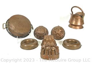 Collection of Antique Copper Molds & Cook Ware.