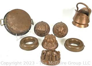 Collection of Antique Copper Molds & Cook Ware.