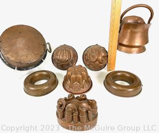 Collection of Antique Copper Molds & Cook Ware.