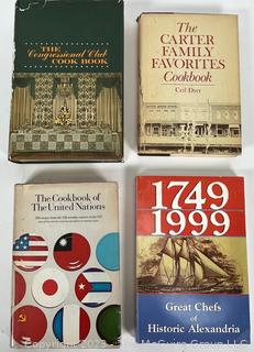 Four (4) Vintage Political Cook Books Including Carter Family Favorites and Congressional Cook Book. 