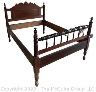 Full Size Spindle Bed with Turned Posts. 52" x 76" x 49"