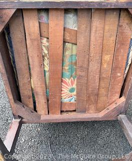 Mission Oak Arts and Crafts Stickley Brothers Furniture Rocking Chair with Brass Label.   One arm is loose.  26" wide x 30" tall.  