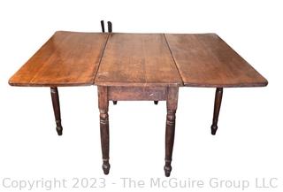 Antique Primitive Drop-Leaf Gateleg Dining Table. 28" Tall x 56" Long x 24" Wide