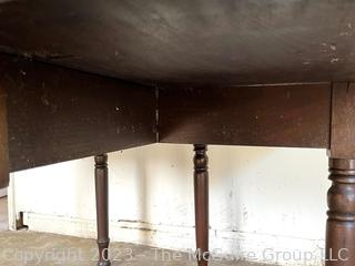 Antique Cherry Drop-Leaf Gateleg Dining Table. Leg needs to be reattached. 42" w x 21" l (59" when open) x 28" t