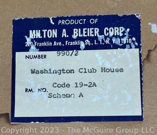 Framed Under Glass Print of Washington Club House, Milton A Bleier.  21" x 29"