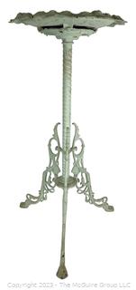 Victorian Wrought Iron Garden Plant Stand with Tripod Base.  32" tall.