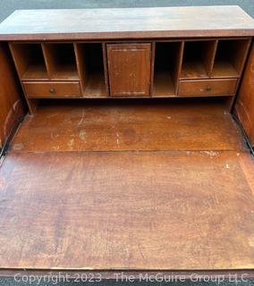 Three (3) Drawer Slant Front Secretary Desk.  31" x 41" x 16"