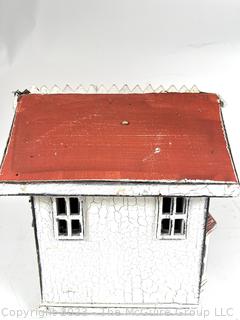 Three (3) Victorian House and Church Shaped Wooden Bird Houses.