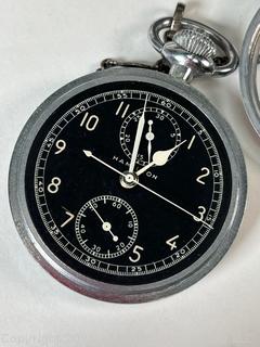 Hamilton Military WWII Pocket Watch. Model 23. Movement SN# P-3921 19 Jewel Adjusted to Temp & 3 Positions.  Case AN-5742-1 MFR's Part No. 37297 SN# 7477 Hamilton Watch Co. 