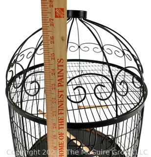 Wrought Iron with Scroll Work Bird Cage. 16 x 27"