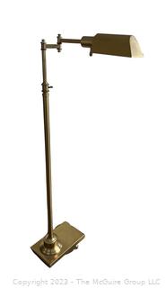 Brass Adjustable Swing Arm Floor Lamp.  45" tall