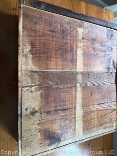 Primitive 18th Century French Cherry Refectory Table with End Stretchers and Drawer.  28"D x 80"W x 29"T