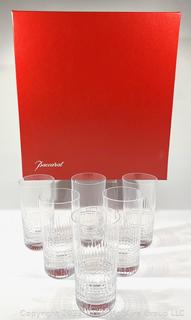 Set of Six (6) Baccarat Nancy Highball Glasses with Box.  