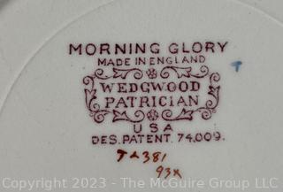 Set of Six (6) Wedgwood Patrician Morning Glory Plates. 8 1/2" Diameter