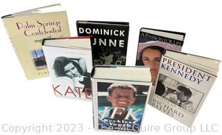 Selection of six (6) hardback books: Kennedy; movie stars