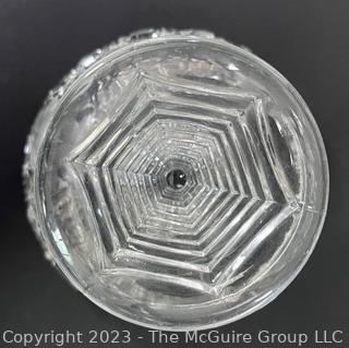 Four (4) Pieces of Brilliant Glass Clear Cut Crystal Including Cloche