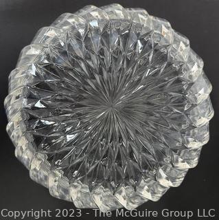 Four (4) Pieces of Brilliant Glass Clear Cut Crystal Including Cloche