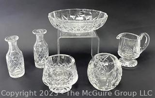 (5) Pieces of Cut Glass Crystal Serving Wares including Val St. Lambert