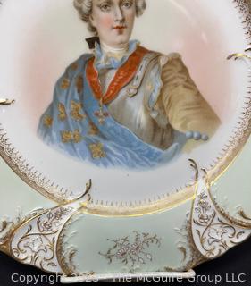 Pair of Late 19th C Porcelain Portrait Plates