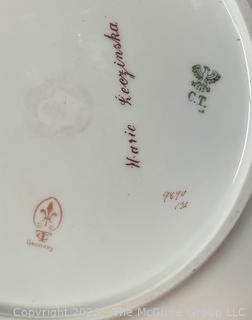 Pair of Late 19th C Porcelain Portrait Plates