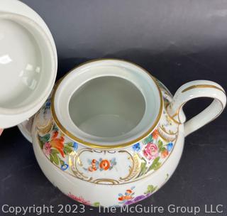 Dresden Tea Pot and Covered Sugar Bowl