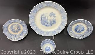 Four (4) Pieces of Blue and White Transferware including Corinthia and Adams