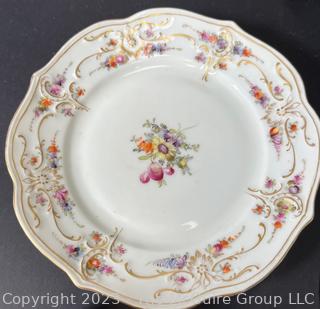 7 European Porcelain Plates including Dresden, Rosenthal and Limoges