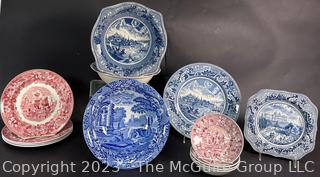 Assortment of Transferware includes Wedgwood Spode Johnson Bros. 
